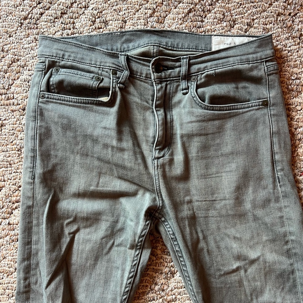 rag & bone Men’s Fit 1 Skinny Jeans Grey - Picture 2 of 10